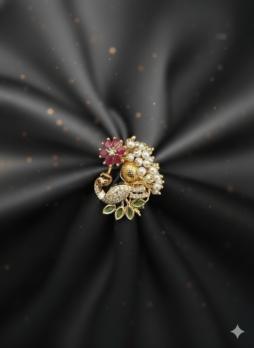 Regal Gold-Plated Peacock Nath lley (Press Nath)